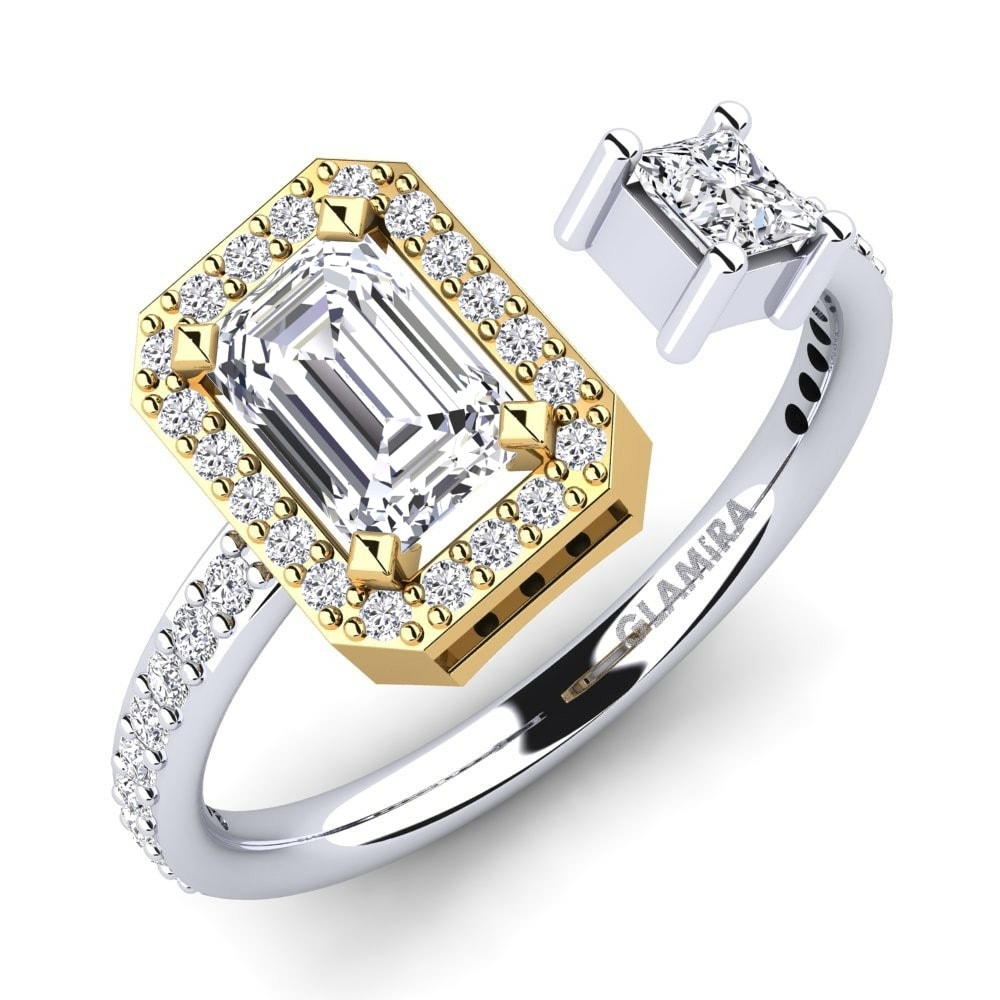 9k White / Yellow Gold Engagement Ring Eirena