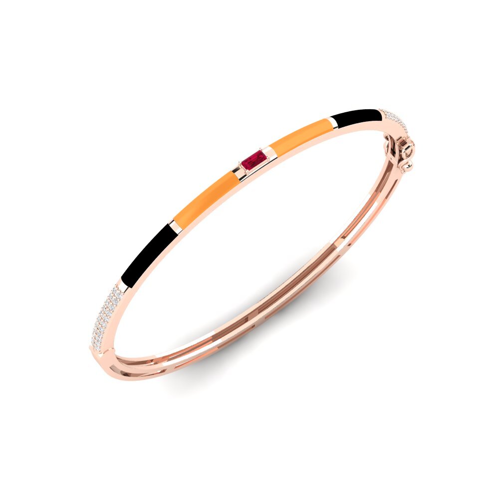 14ct Rose Gold Ruby Women's Bangle Eirini