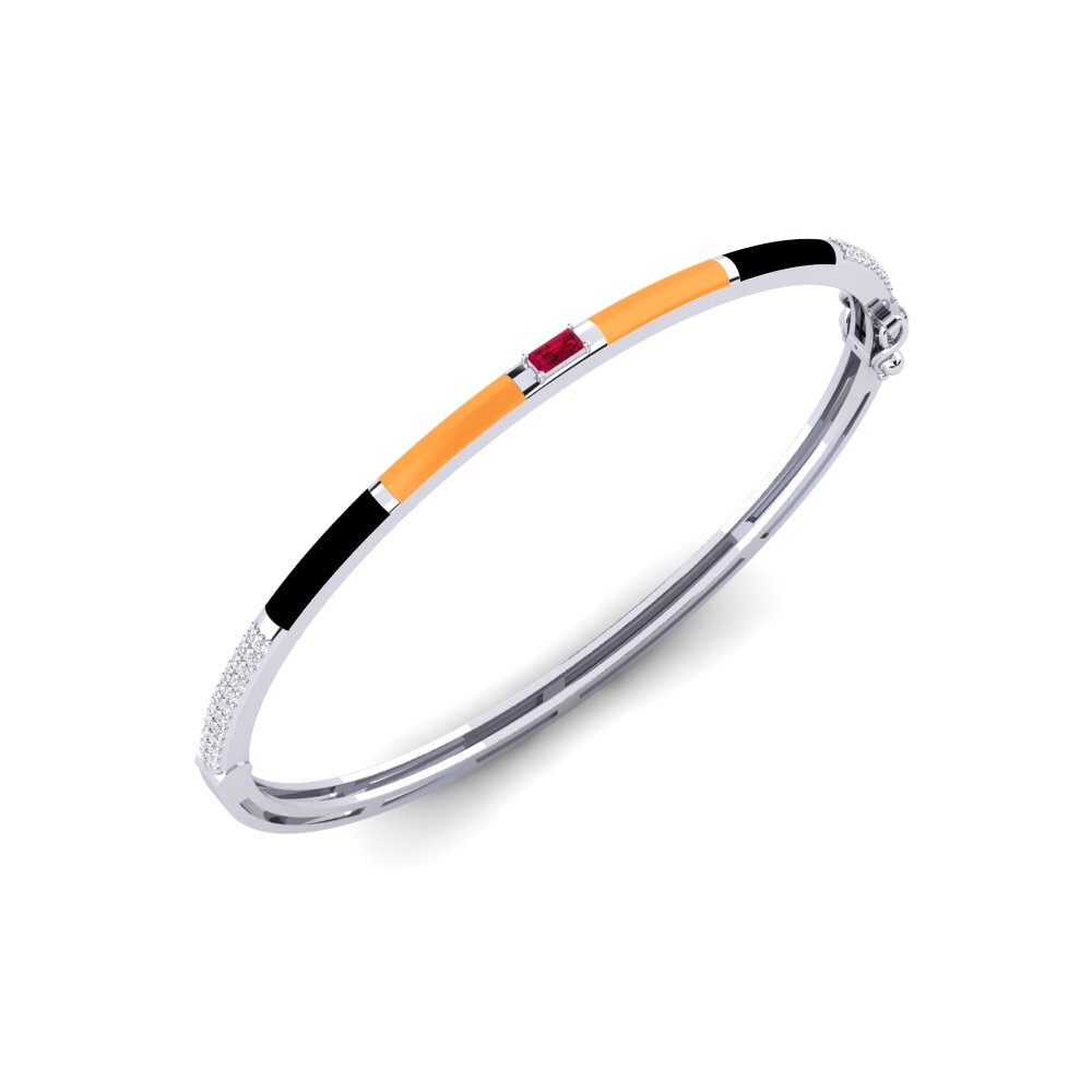 18ct White Gold Ruby Women's Bangle Eirini