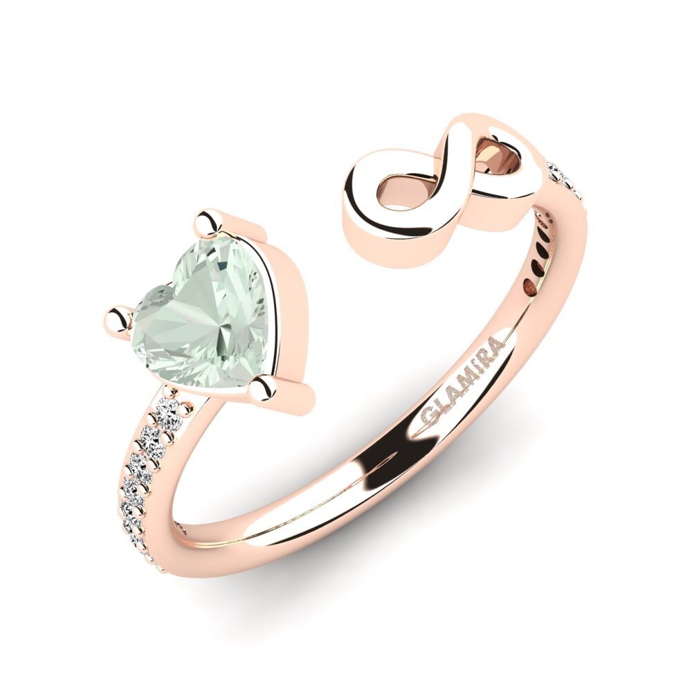 9K Rood Goud Groene Amethist Ringen Ekaterina