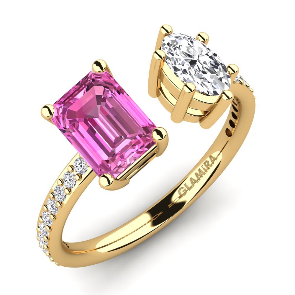 Emerald Cut Pink Topaz Engagement Ring Ekua