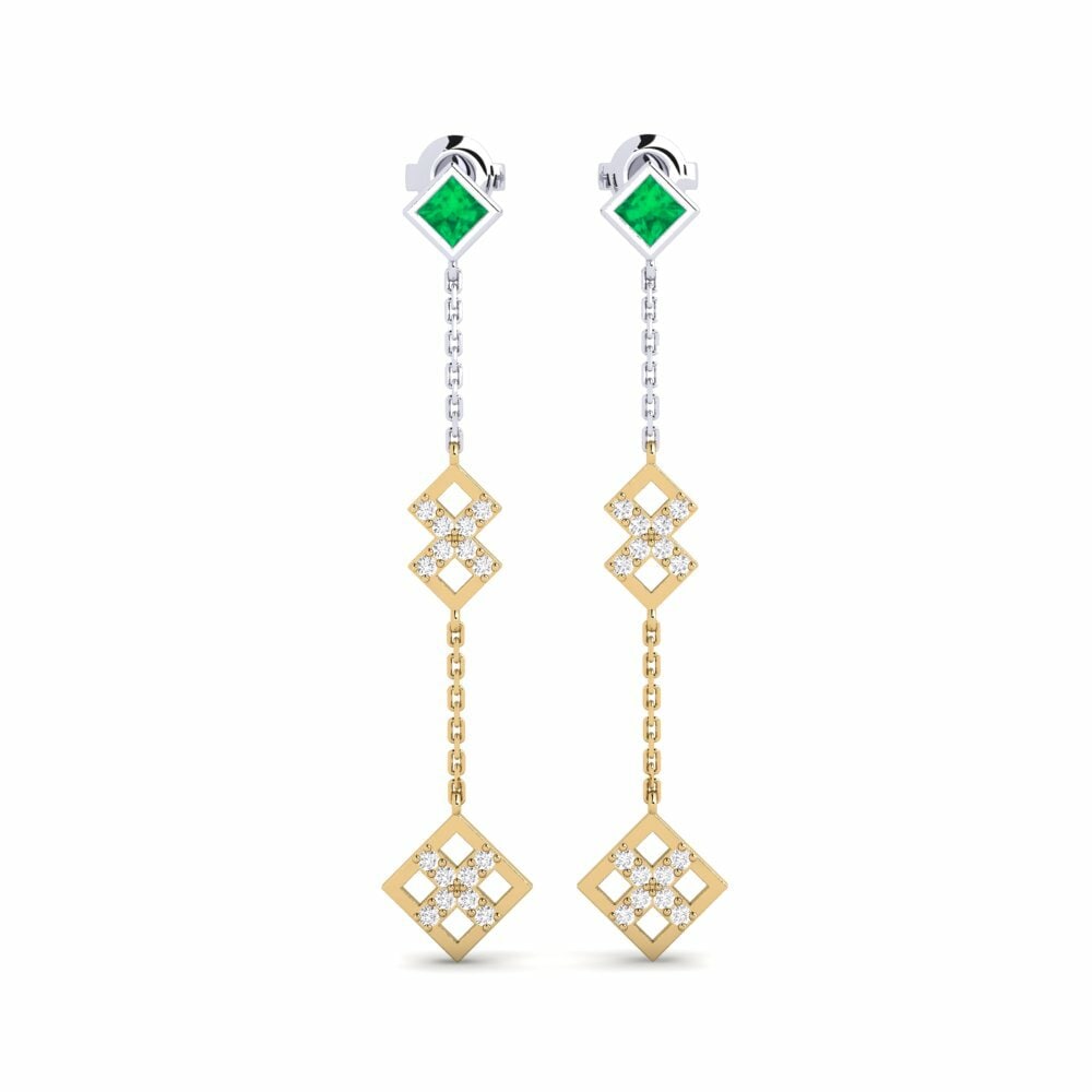 Oro Giallo & Bianco 585 Orecchino da donna Elain