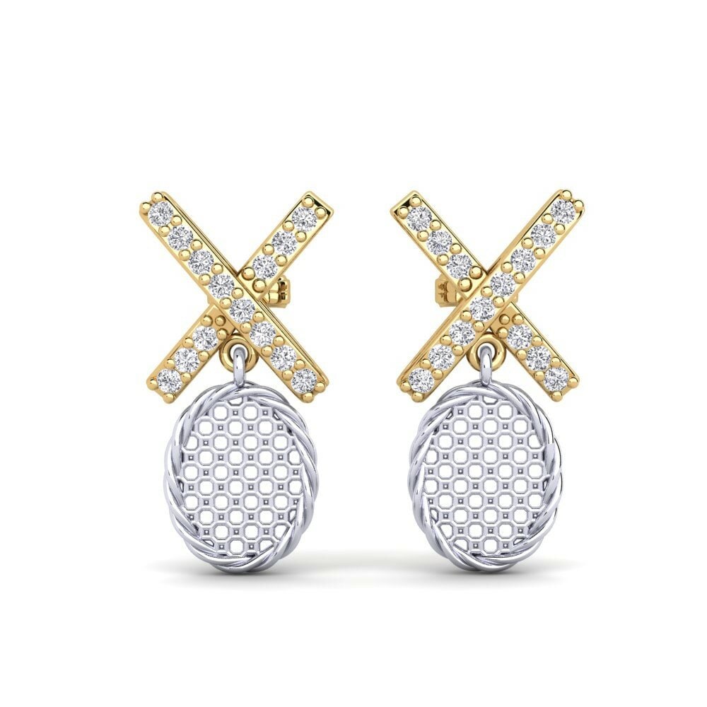 18k Yellow & White Gold Women's Earring Elainas