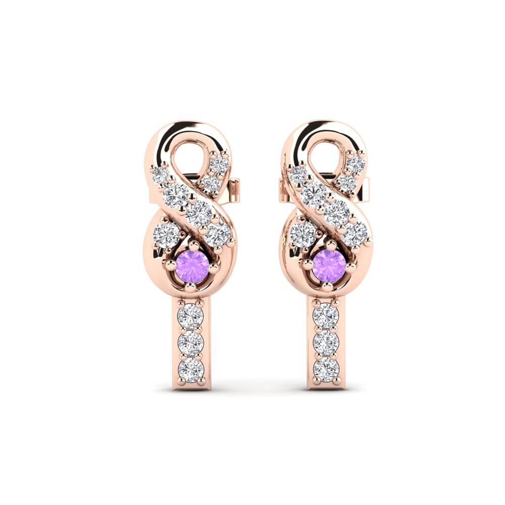 9ct Rose Gold Amethyst Women's Earring Elation