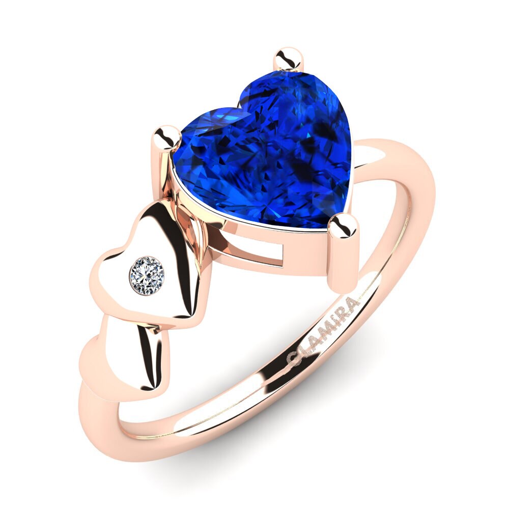 Rotgold 750 Saphir (im Labor gezüchtet) Ring Elauna