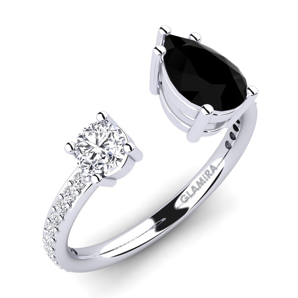 Onyx Noir Bague de fiançailles Elayna