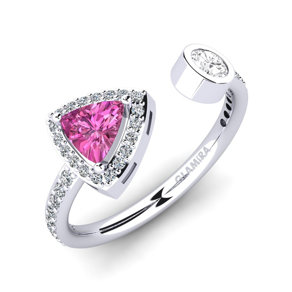 Trillion Pink Topaz Engagement Ring Elberga