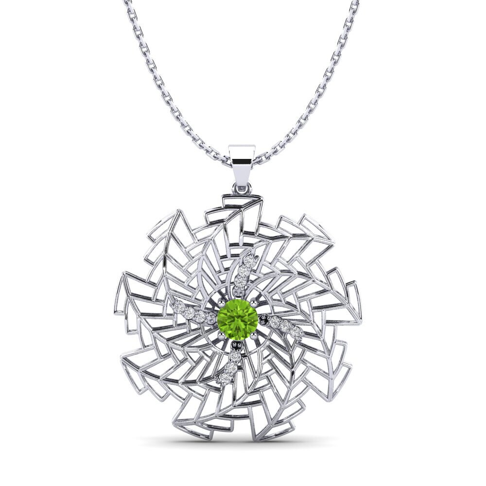 White Silver Peridot Women's Pendant Eldora