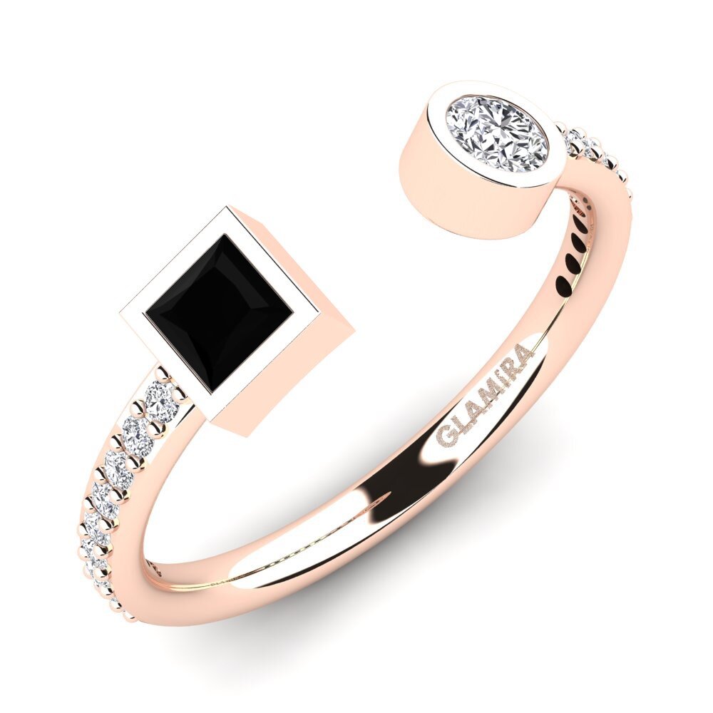 9k Rose Gold Black Onyx Ring Eldorada