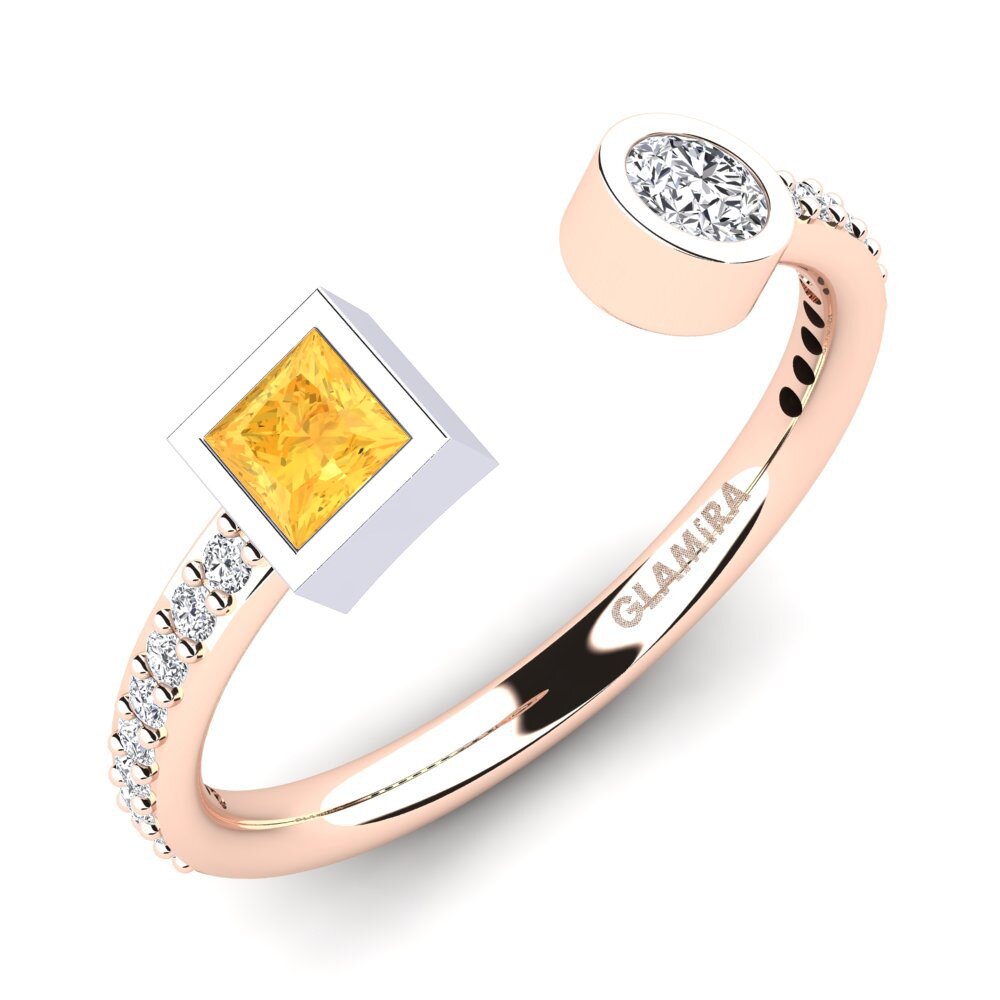 9k Rose & White Gold Citrine Ring Eldorada