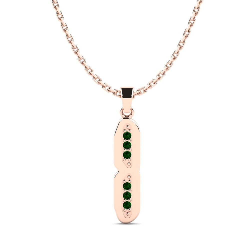 Rotgold 750 Grüner Zirkonia Damen anhänger Elec - I