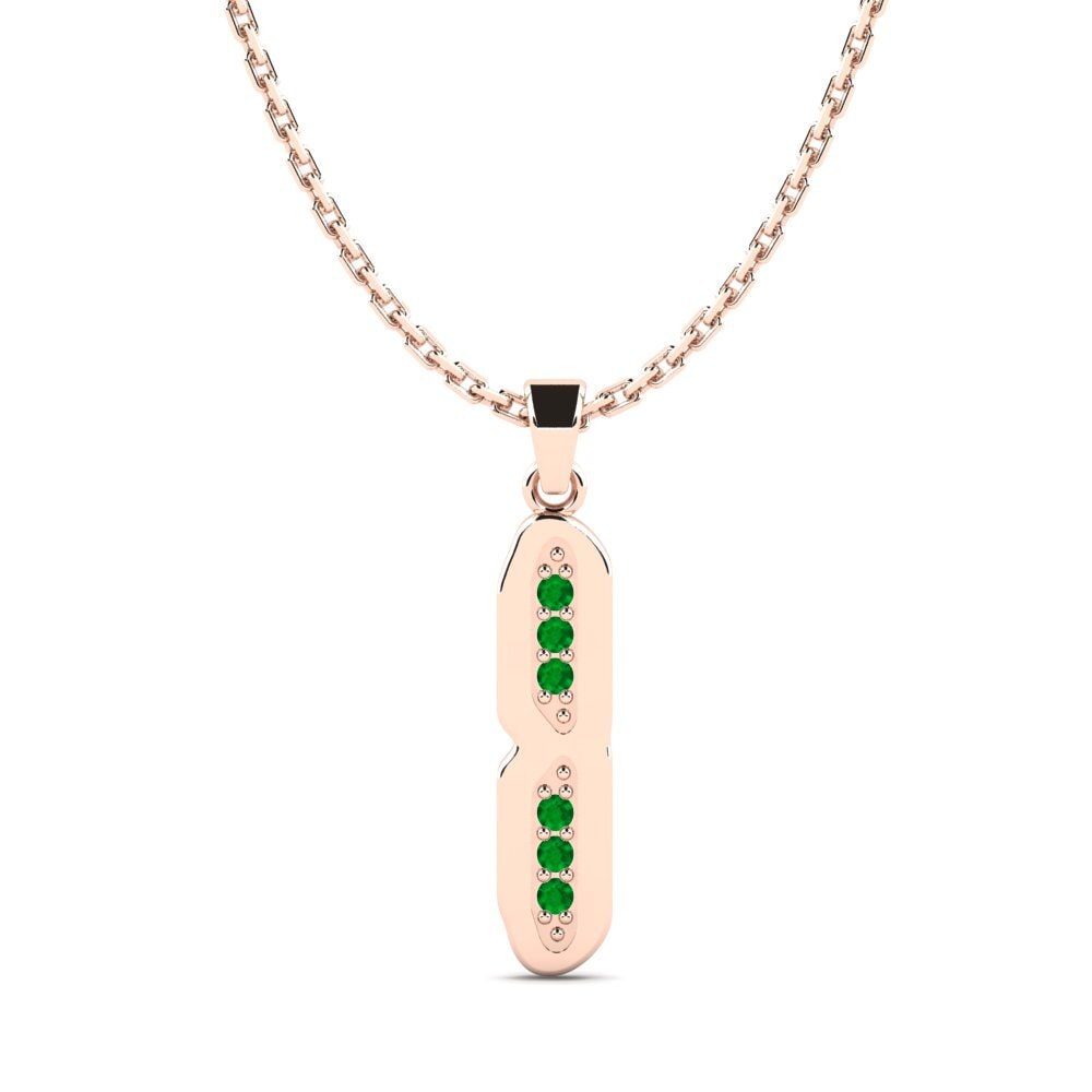 Rotgold 585 Smaragd Damen anhänger Elec - I