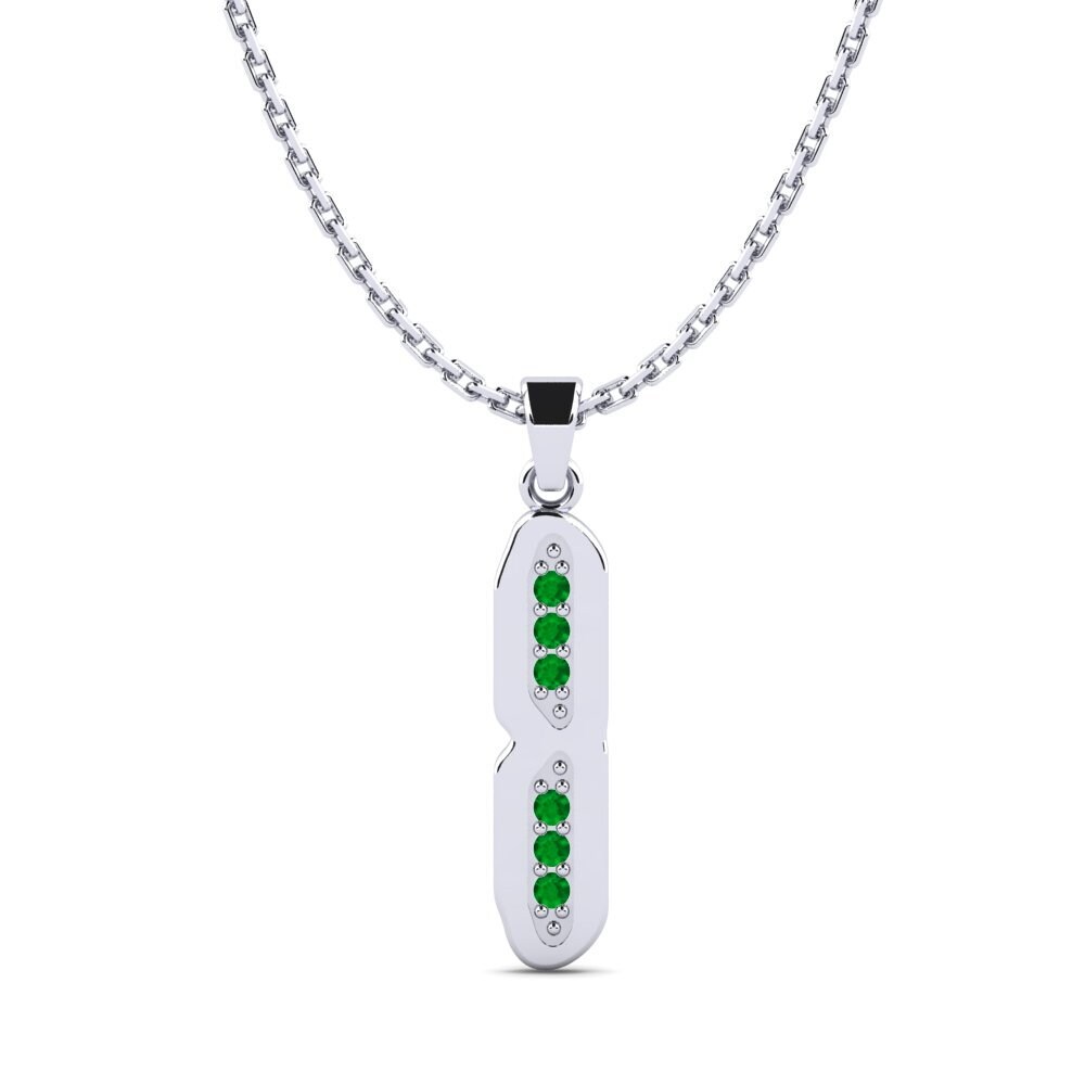 Weiß-Silber Smaragd Damen anhänger Elec - I