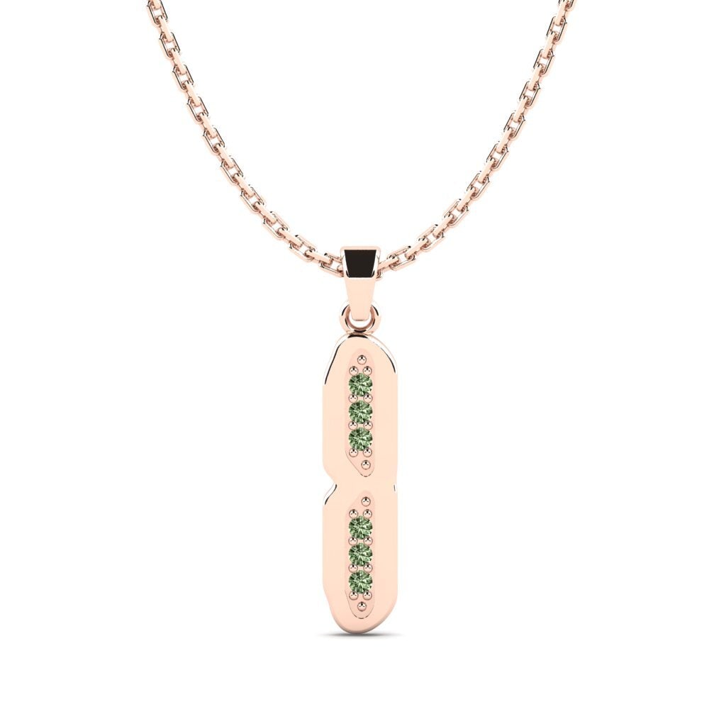 Rotgold 585 Grüner Diamant Damen anhänger Elec - I