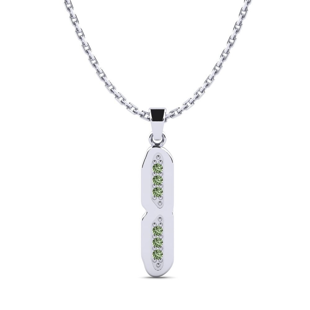 950 Palladium Grüner Diamant Damen anhänger Elec - I