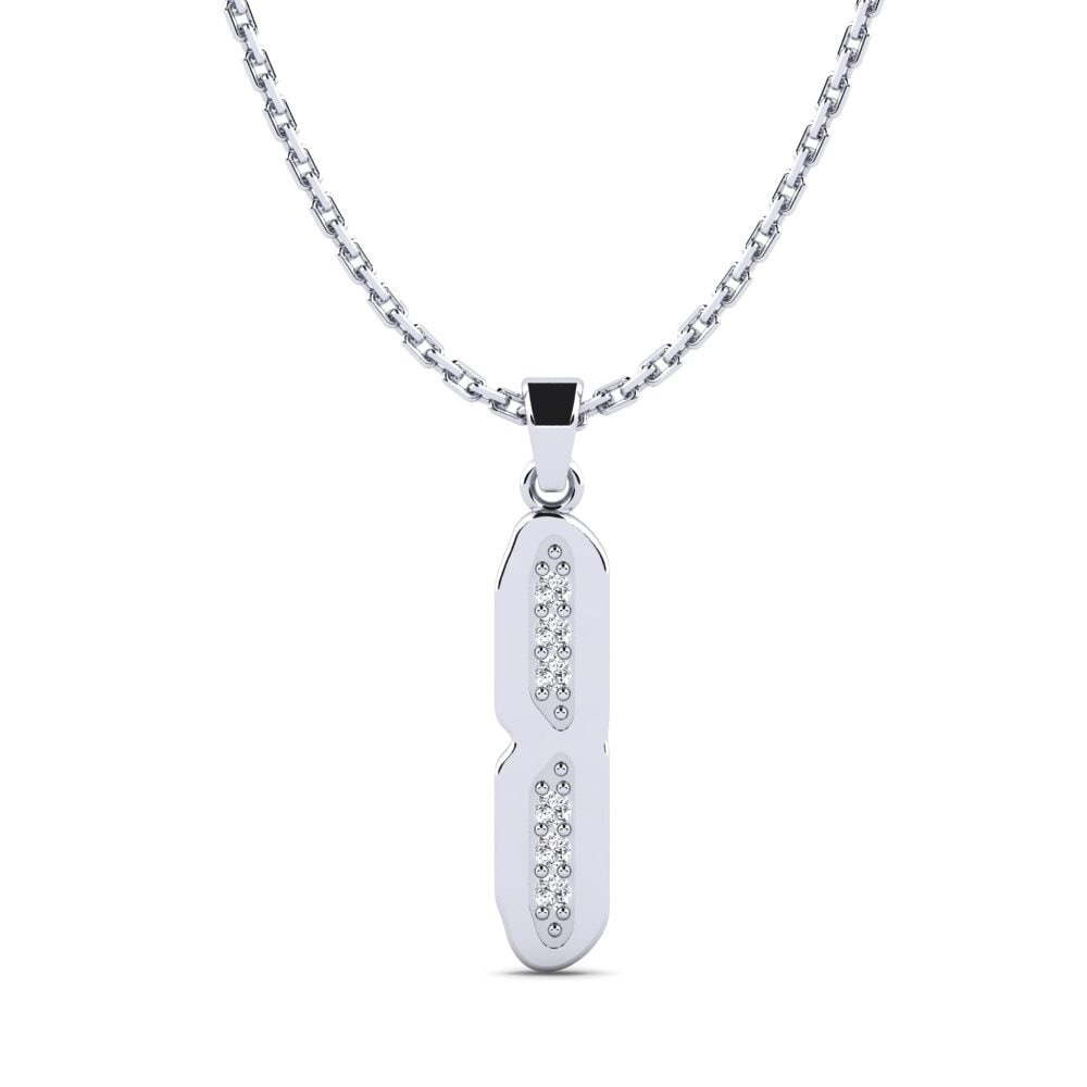 Weißgold 375 Labor-gezüchteter Diamant Damen anhänger Elec - I