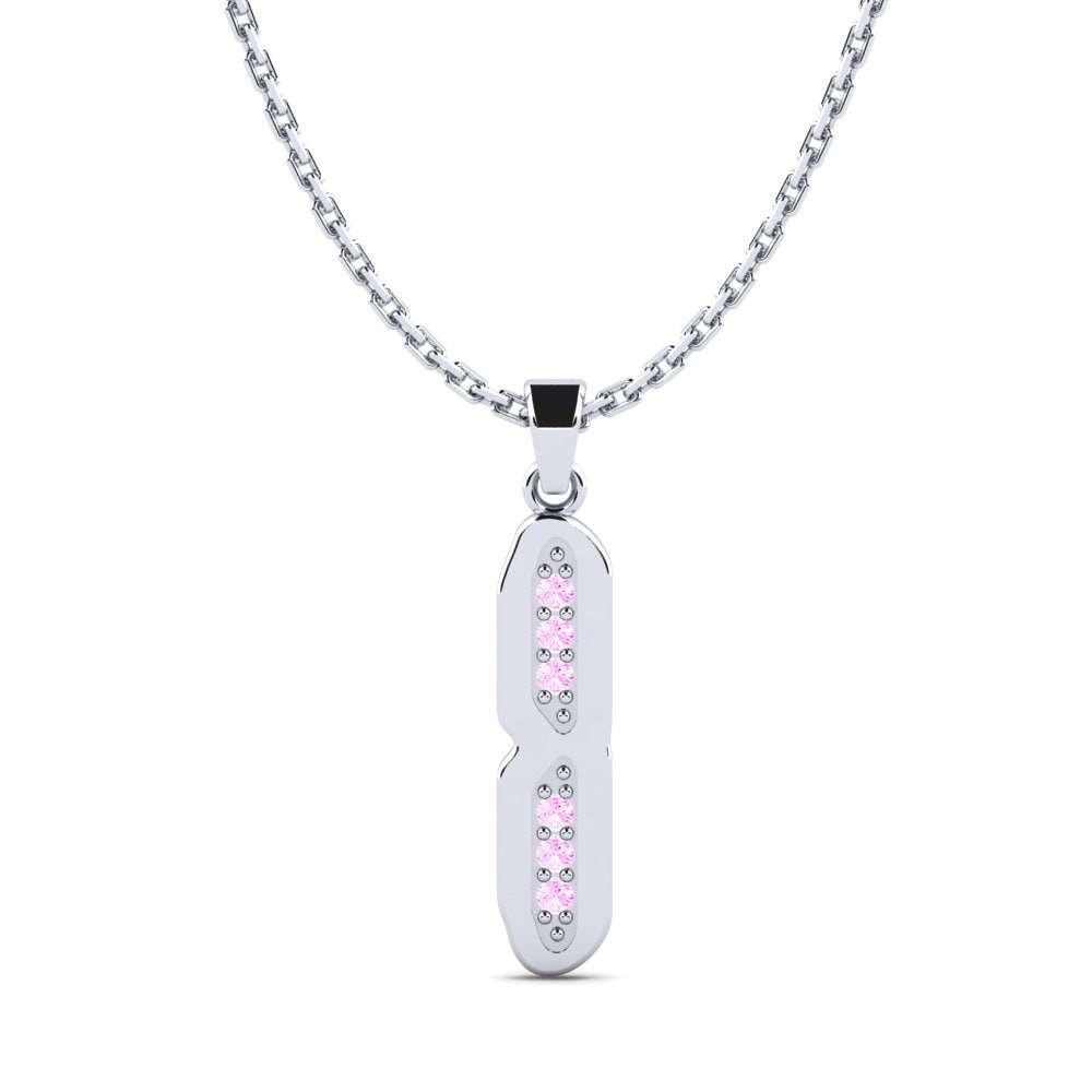 Weißgold 750 Rosa Saphir Damen anhänger Elec - I