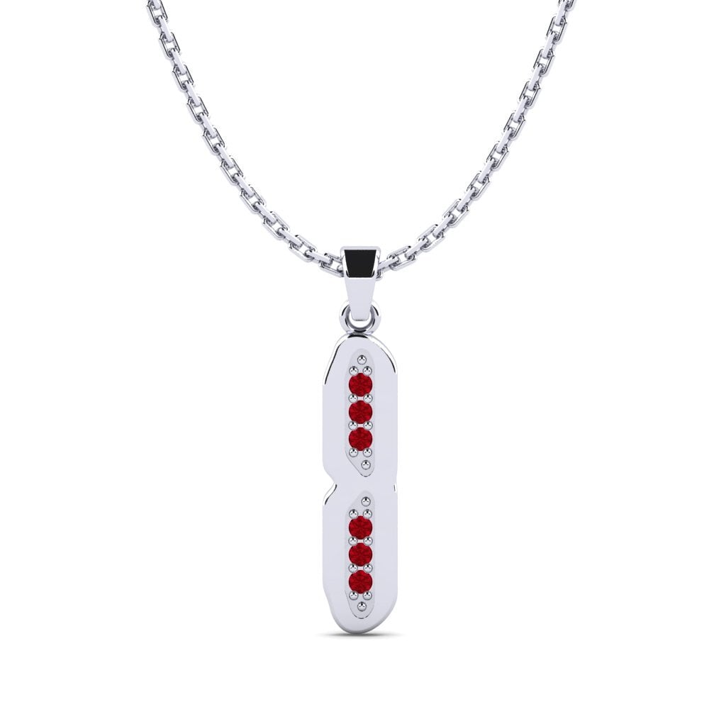950 Palladium Roter Zirkonia Damen anhänger Elec - I