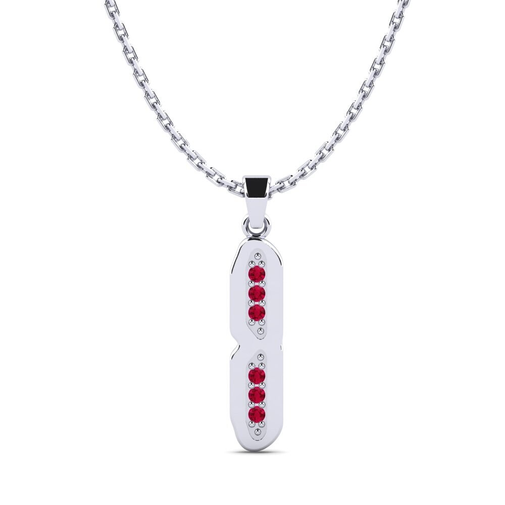 950 Platinum Ruby Women's Pendant Elec - I