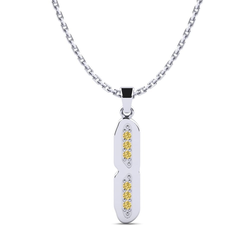 Weißgold 585 Gelber Diamant Damen anhänger Elec - I
