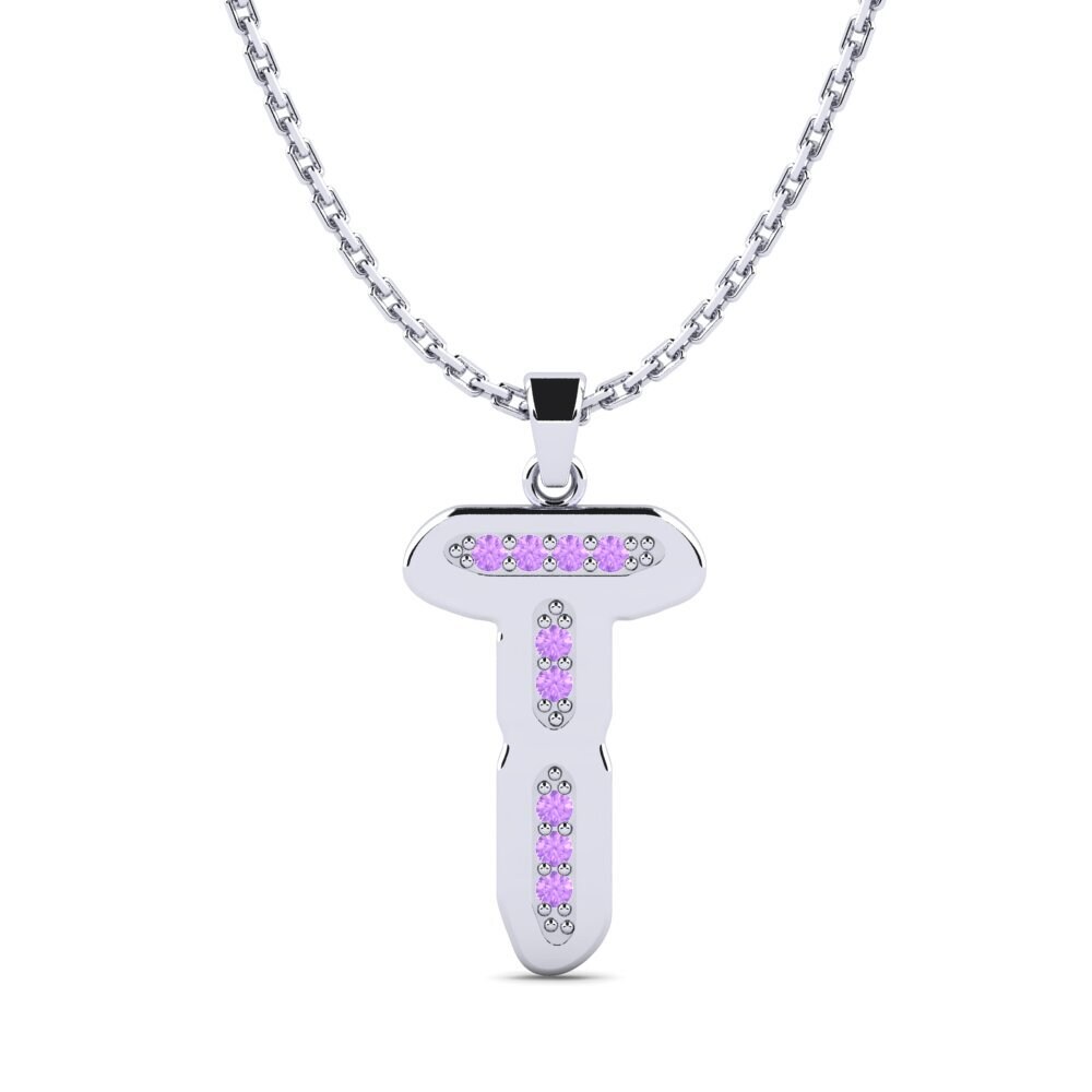 Weißgold 585 Amethyst Damen anhänger Elec - T