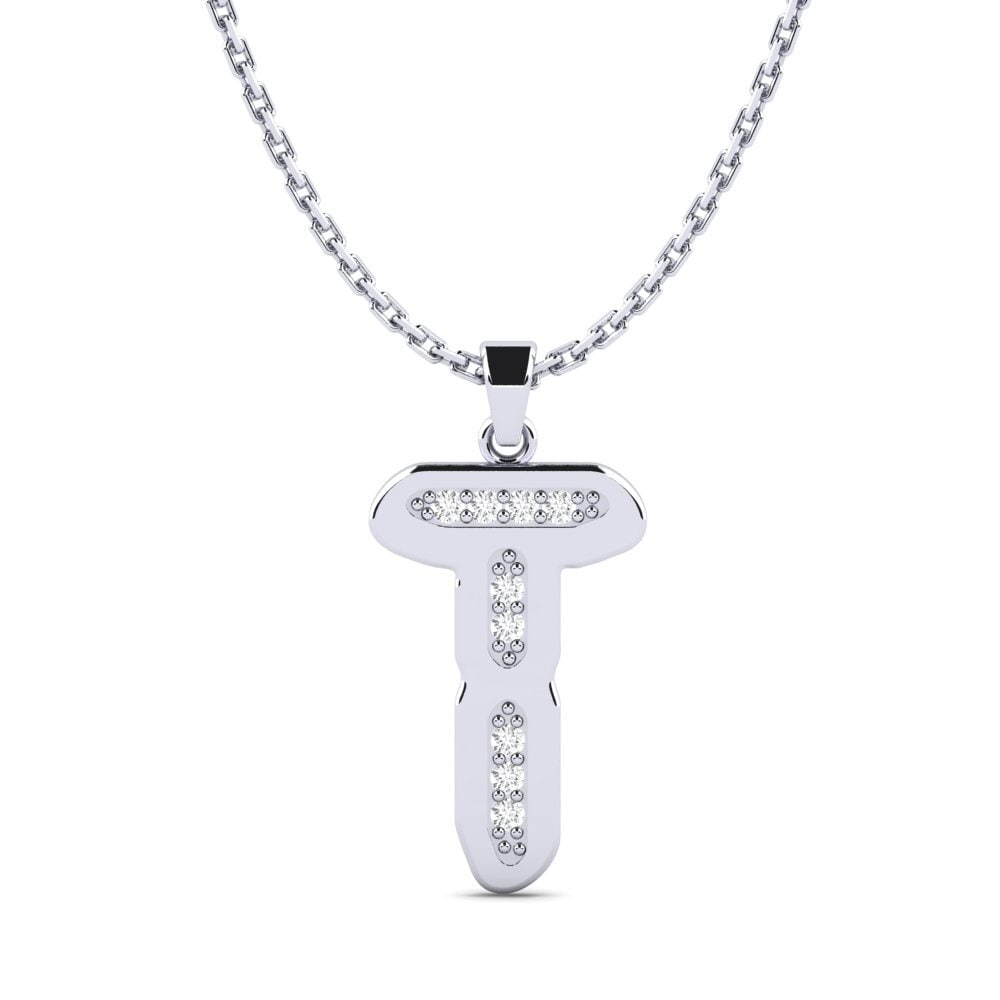 Weißgold 375 Weißer Saphir Damen anhänger Elec - T