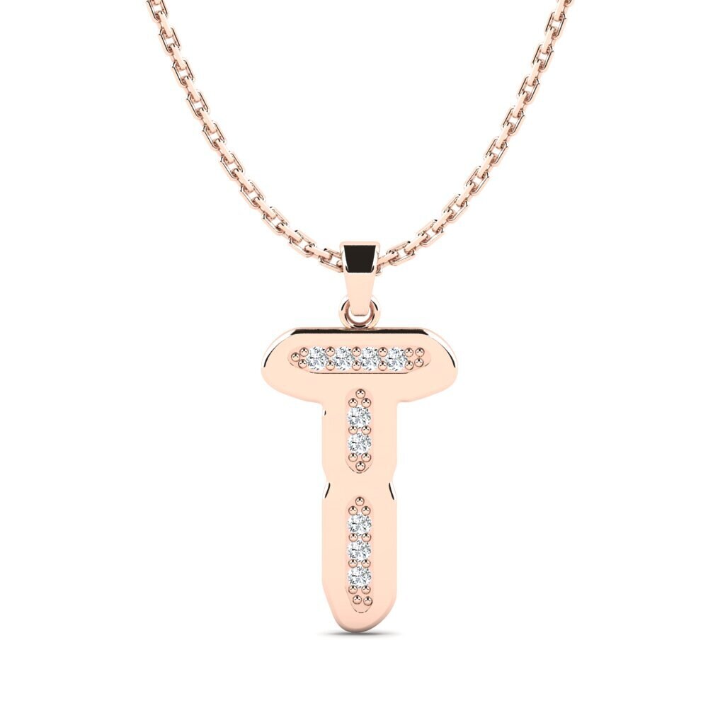Rotgold 375 Zirkonia Damen anhänger Elec - T