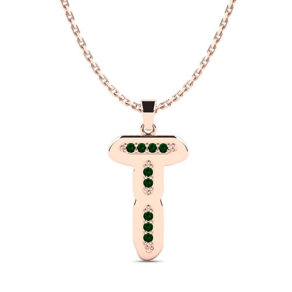 Rotgold 750 Grüner Zirkonia Damen anhänger Elec - T