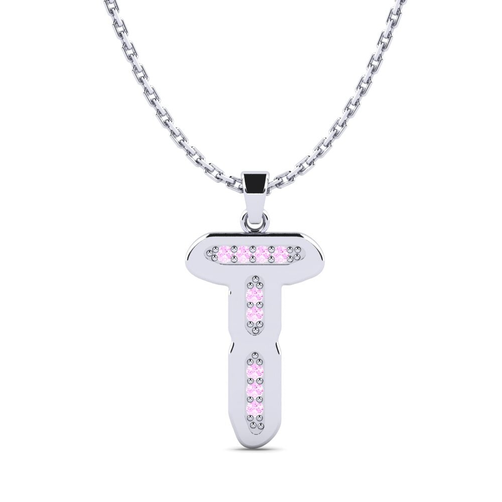 Weißgold 750 Rosa Saphir Damen anhänger Elec - T