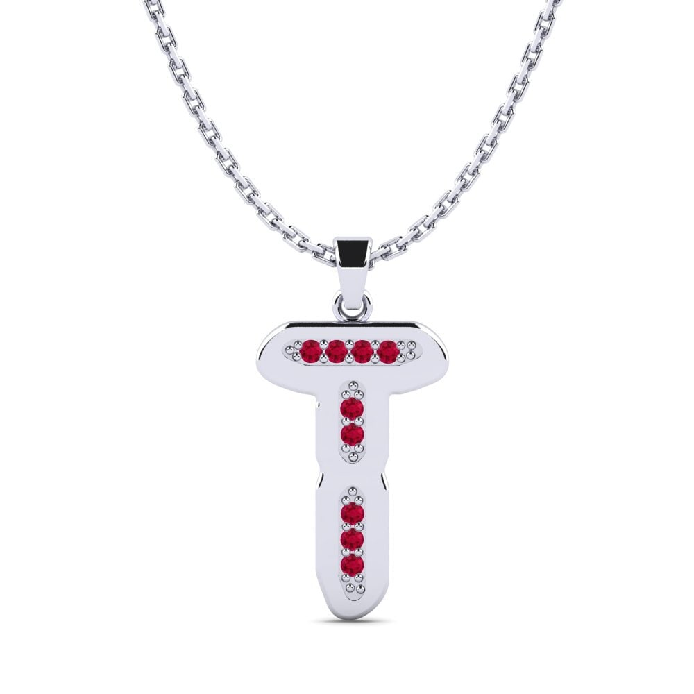 950 Platinum Ruby Women's Pendant Elec - T
