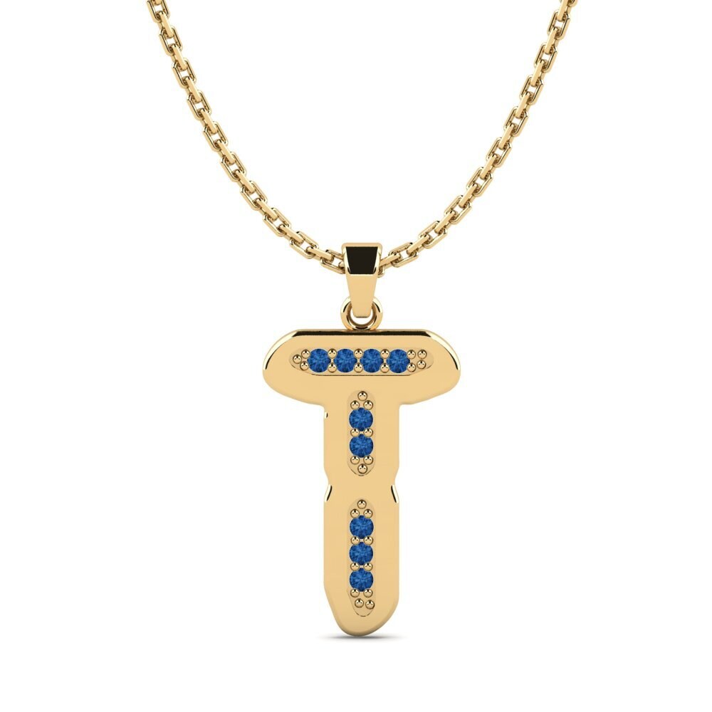Dunkelblauer Zirkonia Damen anhänger Elec - T