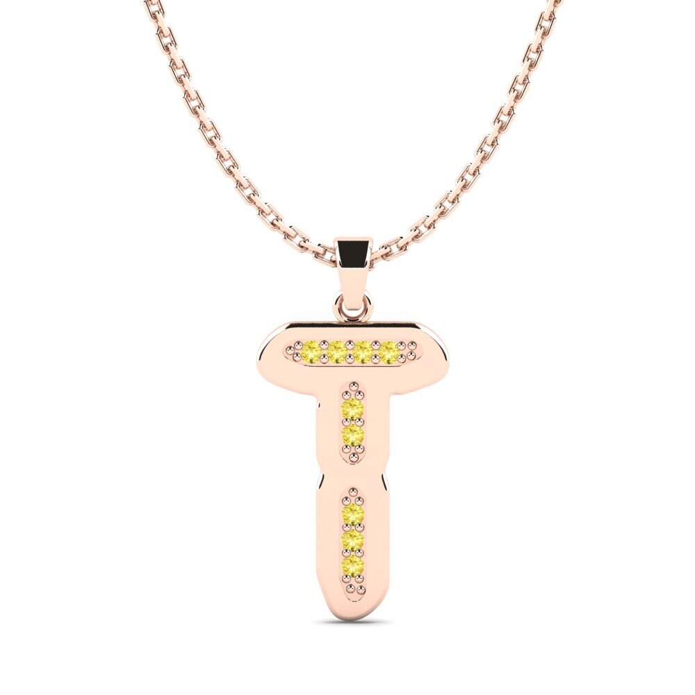 Rotgold 750 Gelber Saphir Damen anhänger Elec - T