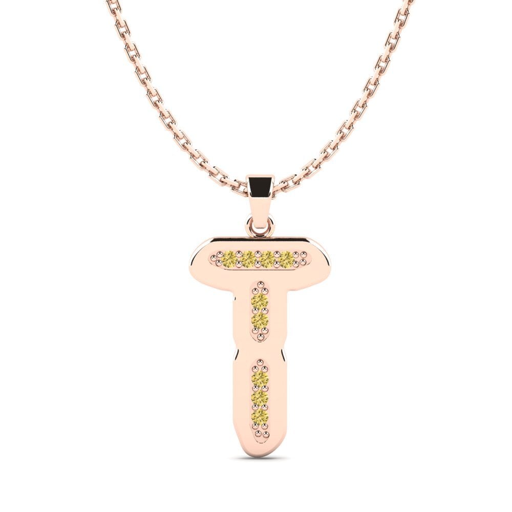 Rotgold 585 Gelber Diamant Damen anhänger Elec - T