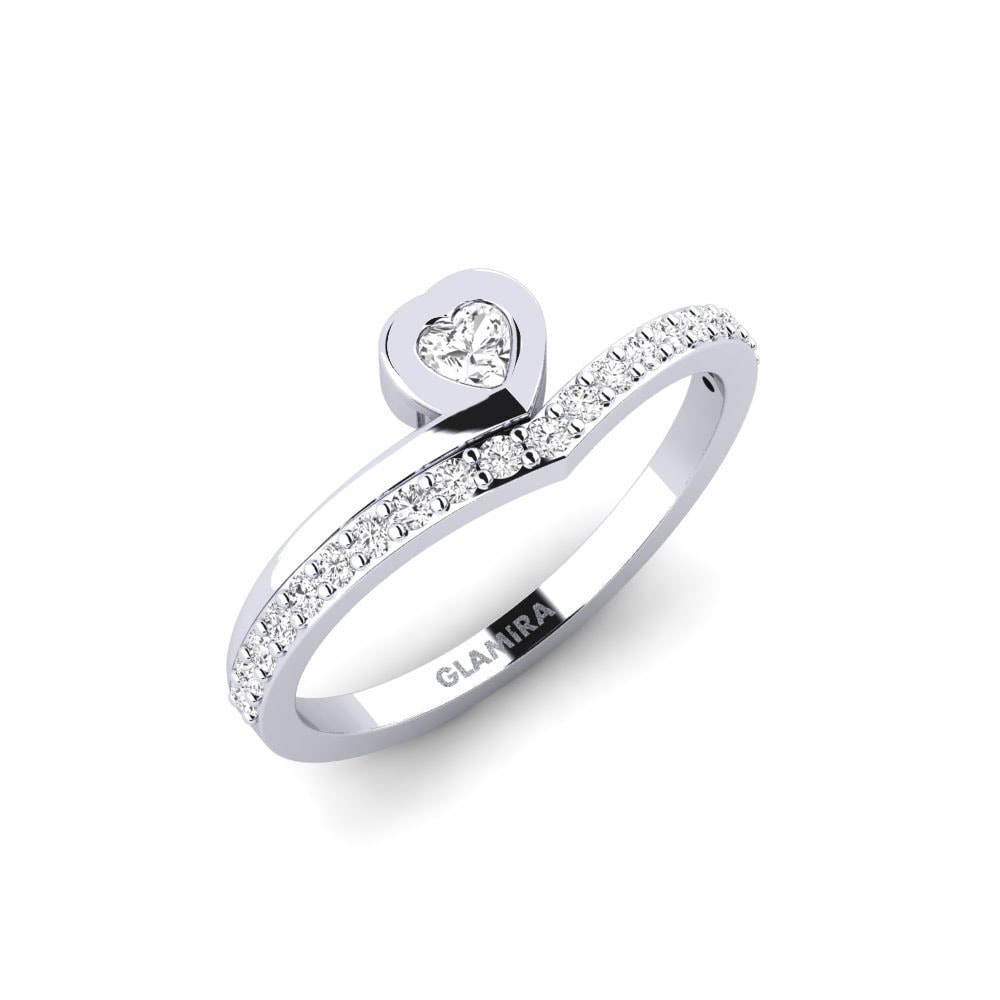 Ring Element 585 White Gold & White Sapphire