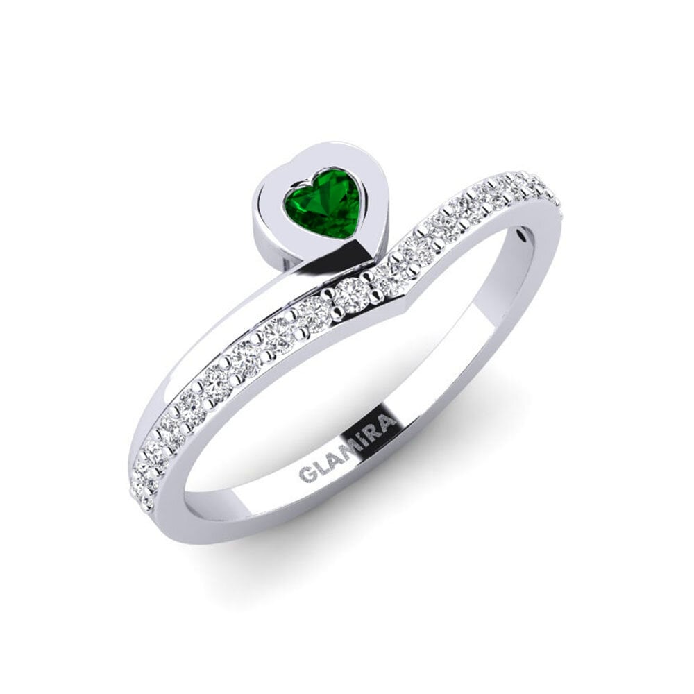 Green Zirconia Engagement Ring Element