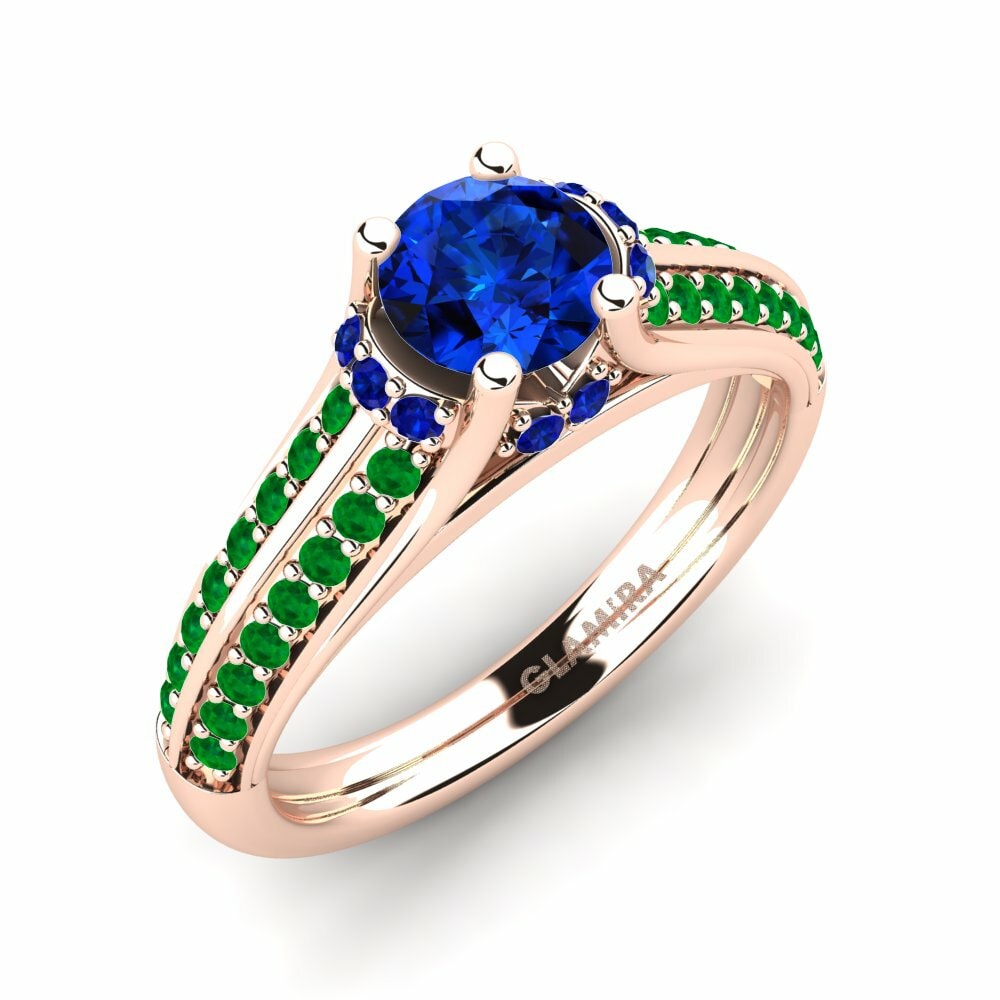 Nhẫn đính hôn Eleta Đá Emerald (Đá nhân tạo)