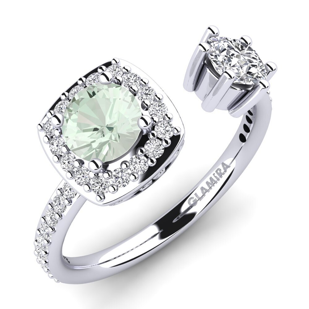 Green Amethyst Engagement Ring Elia