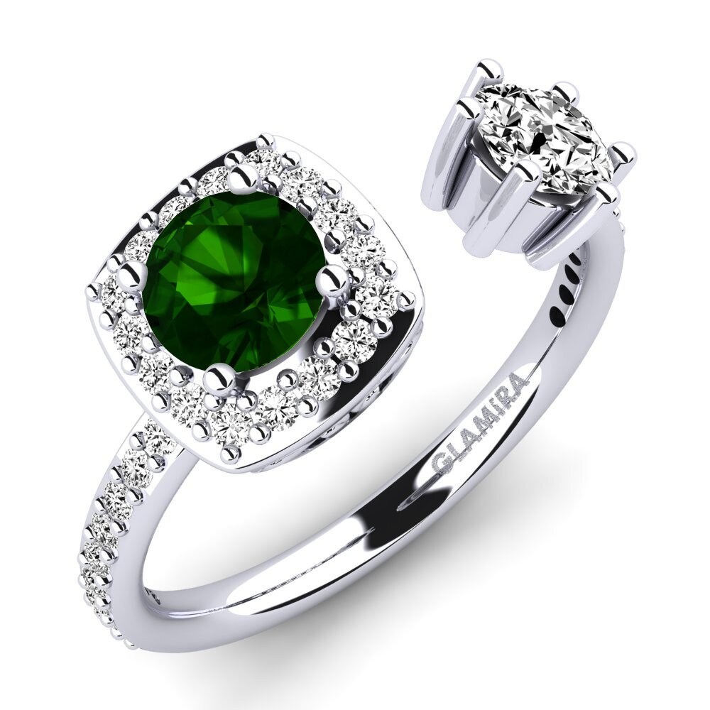 Tourmaline Verte Bague de fiançailles Elia