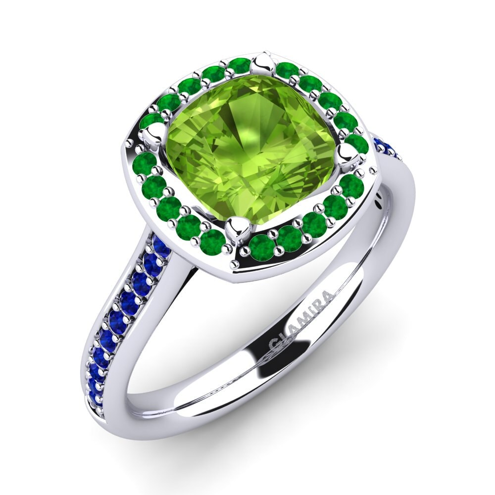 14ct White Gold Cushion Engagement Ring Elienor