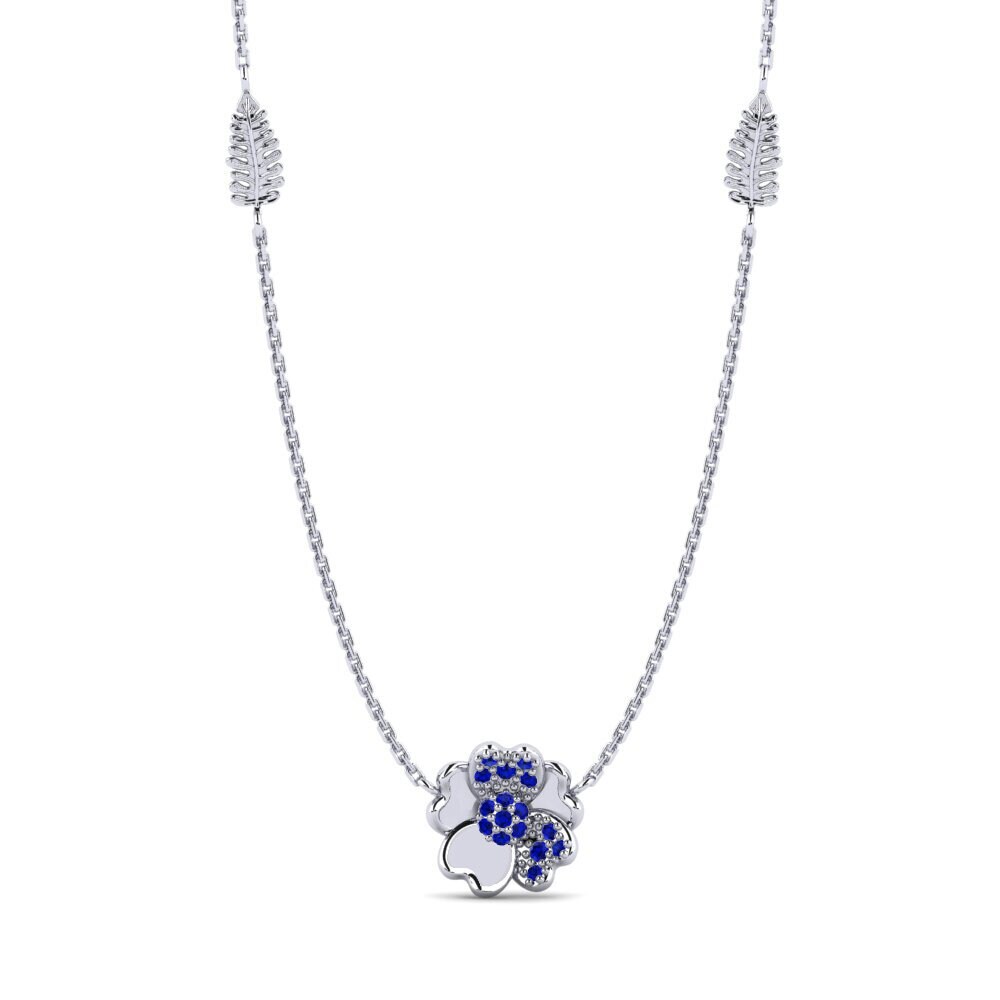 18ct White Gold Sapphire Women's Necklace Eliminate