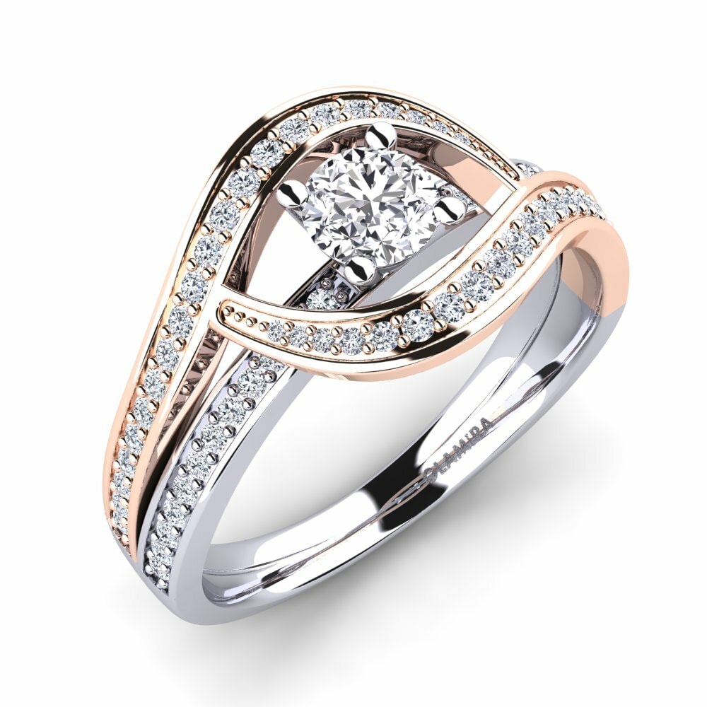 18k White & Rose Gold Engagement Ring Elinore