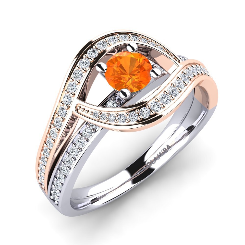 Orange Sapphire Engagement Ring Elinore