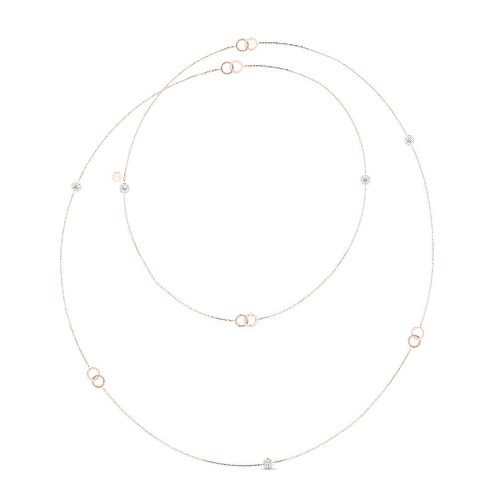 9ct Rose Gold Diamond Women's Necklace Elipzo