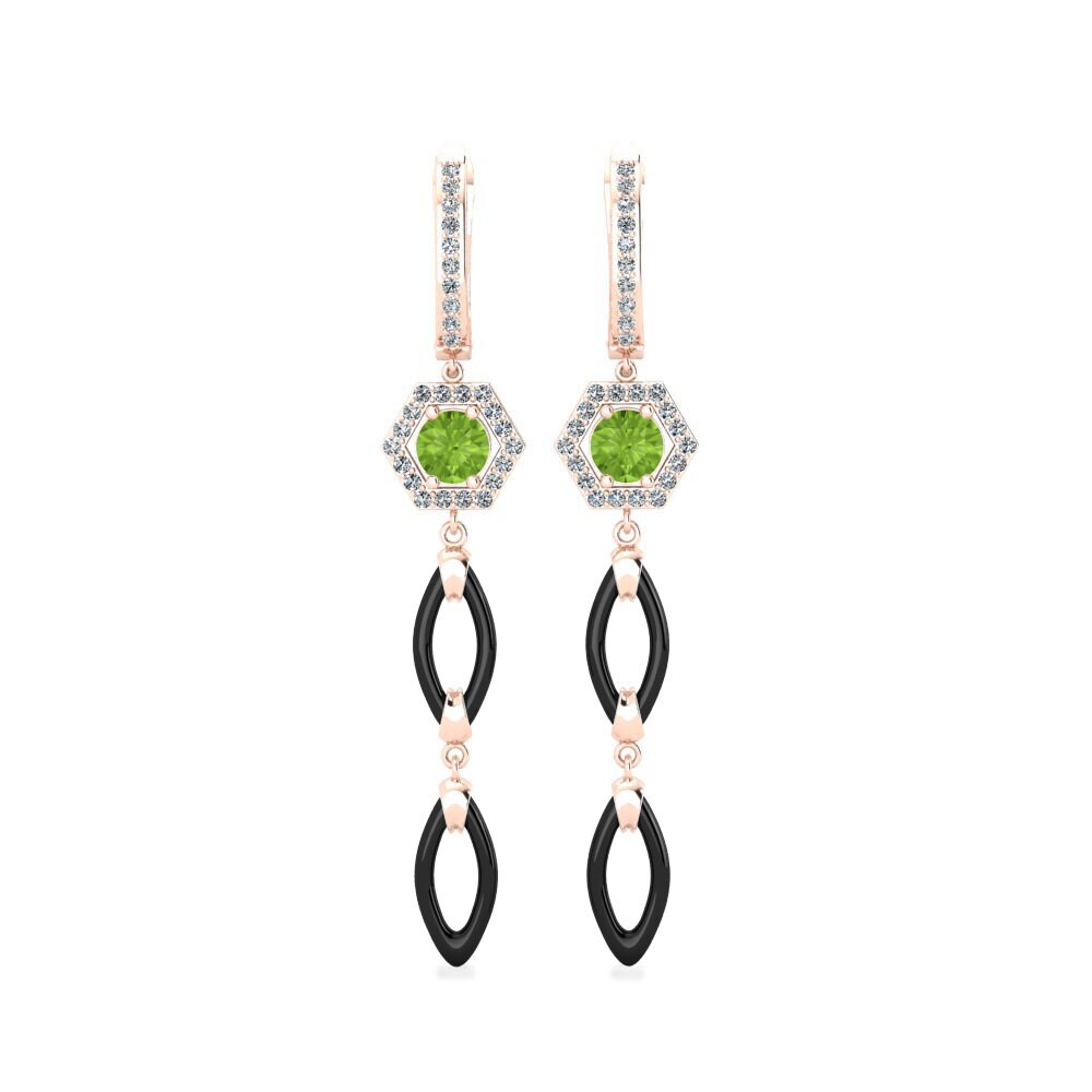 14ct Rose Gold Peridot Women's Earring Elire