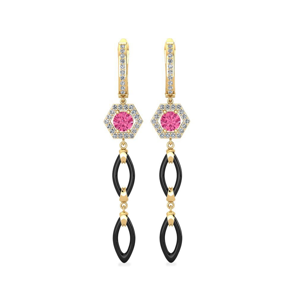 Round Pink Tourmaline Women's Earring Elire