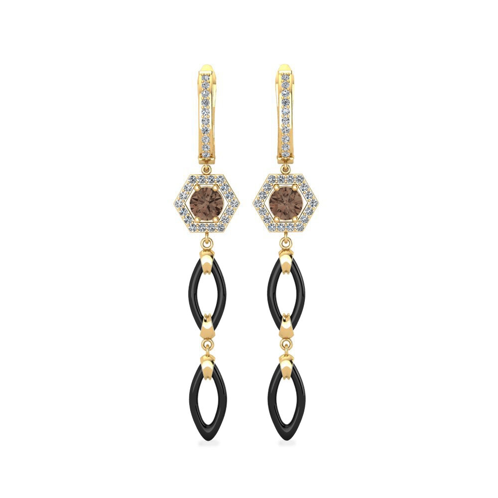 Round Smoky Quartz Women's Earring Elire