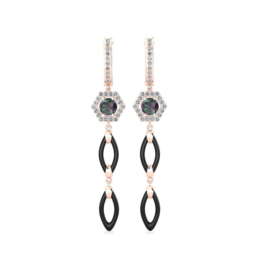 18ct Rose Gold Mystic Topaz Women's Earring Elire