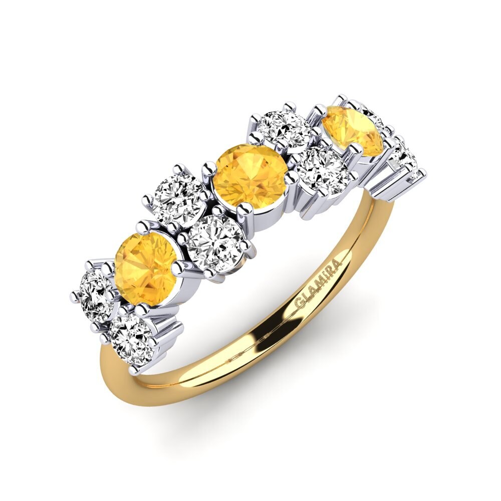 Or Jaune & Blanc 14k Citrine Bague Elisha