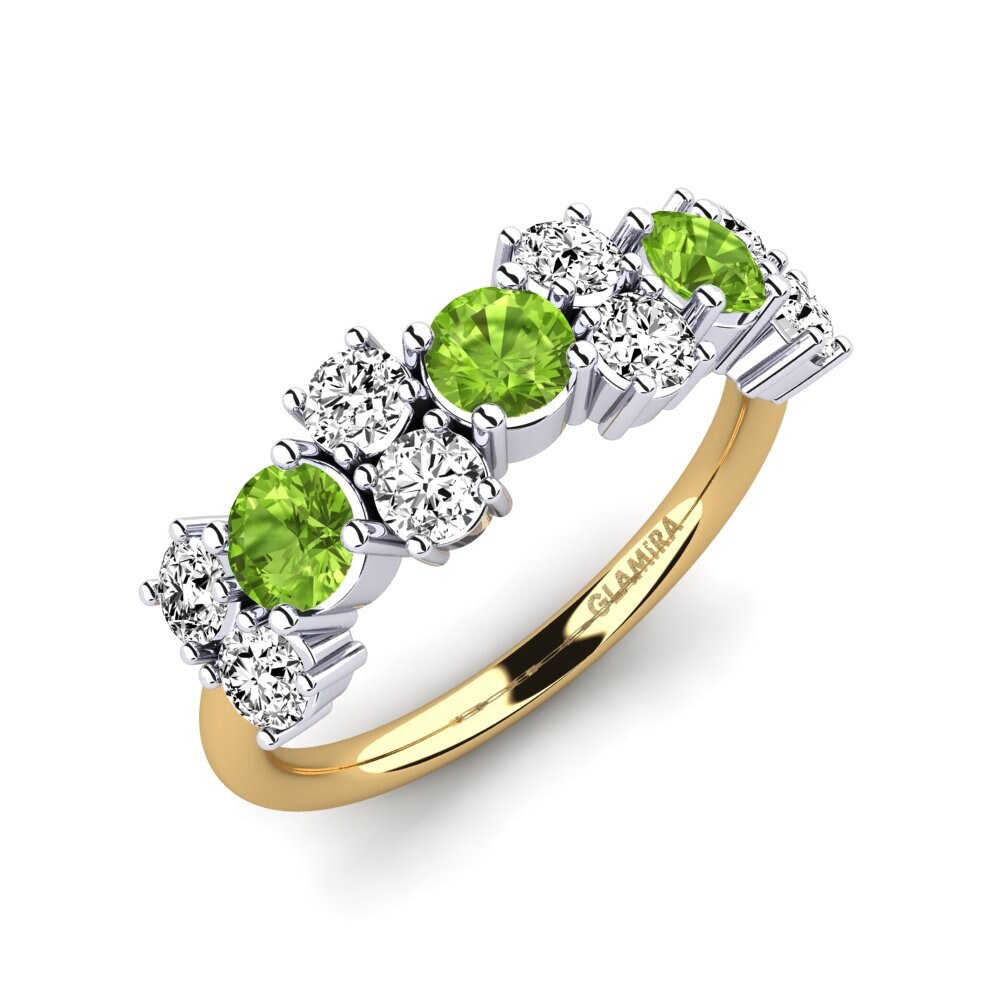 Or Jaune & Blanc 14k Péridot Bague Elisha