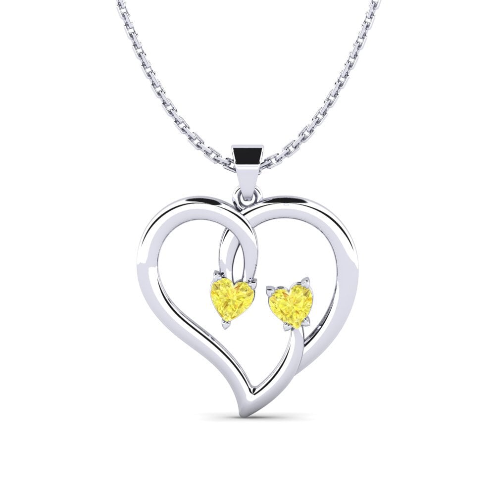 950 Platinum Yellow Sapphire Women's Pendant Eliska